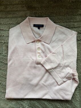 Patrick Assaraf Men’s Light Pink Polo Sweater